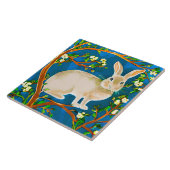 野生のウサギと花の枝 タイル (側面)