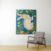 野生のウサギと花の枝 タペストリー (インサイチュ)