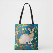 野生のウサギと花の枝 トートバッグ (正面)