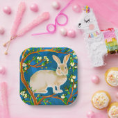 野生のウサギと花の枝 ペーパープレート (パーティー)