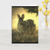 野生のウサギの挨拶状 カード (黄色い花)