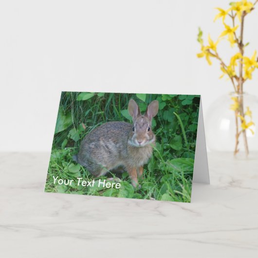 野生のウサギ動物自然の写真カード カード (黄色い花)
