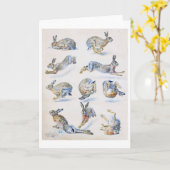 野生のウサギ（ウサギ）勉強，ブルーノリレジェフォス カード (黄色い花)