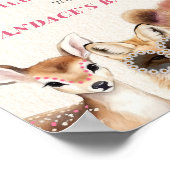 野生のウッドランド動物の赤ちゃんシャワー歓迎 ポスター (角)