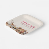 野生のウッドランド動物の赤ちゃんシャワー ペーパープレート (傾斜あり)