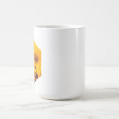 野生のウンベルの花の輪郭パープルと金ゴールド エレガント コーヒーマグカップ (中央)