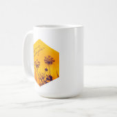 野生のウンベルの花の輪郭パープルと金ゴールド エレガント コーヒーマグカップ (正面左)