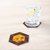 野生のウンベルの花の輪郭パープルと金ゴールド エレガント ペーパーコースター (インサイチュ)