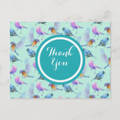 野生のエキゾチックな鳥の水の色のパターンありがとう ポストカード (正面)