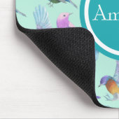 野生のエキゾチックな鳥の水の色のパターンパーソナライズされた マウスパッド (コーナー)