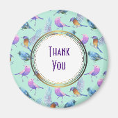 野生のエキゾチックな鳥の水色ありがとう マグネット (正面)