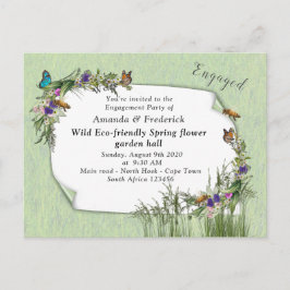 野生のエコフレンドリー春の花 インビテーションポストカード