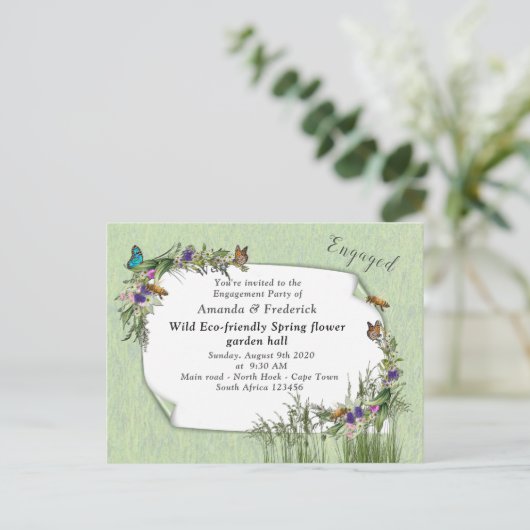 野生のエコフレンドリー春の花 インビテーションポストカード (スタンド正面)