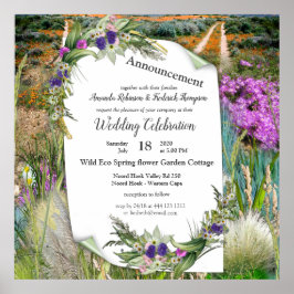 野生のエコフレンドリー春の花 ポスター