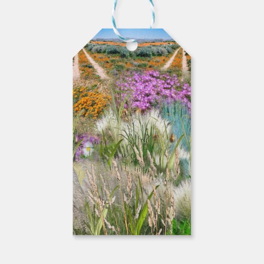 野生のエコフレンドリー草と春の花 ギフトタグ (裏面)