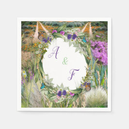 野生のエコフレンドリー草と春の花 スタンダードカクテルナプキン