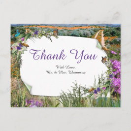 野生のエコフレンドリー草と春の花 ポストカード