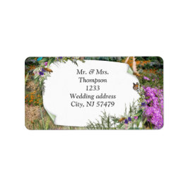 野生のエコフレンドリー草と春の花 ラベル