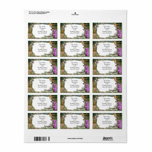 野生のエコフレンドリー草と春の花 ラベル (フルシート)