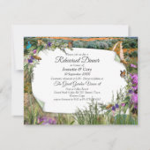 野生のエコフレンドリー草と春の花 招待状 (正面)