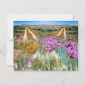 野生のエコフレンドリー草と春の花 招待状 (裏面)