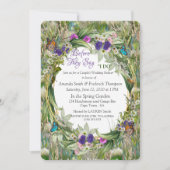 野生のエコフレンドリー草と春の花 招待状 (正面)