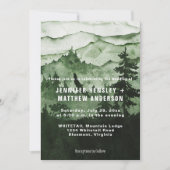 野生のエメラルドグリーンの山のシーン結婚に 招待状 (正面)