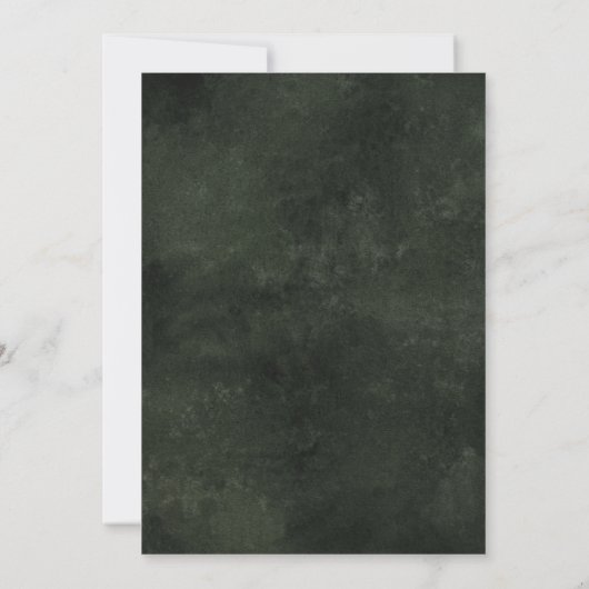 野生のエメラルドグリーンの山のシーン結婚に 招待状 (裏面)