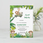 野生のエレガントサファリのバビシャワーの招待 招待状 (スタンド正面)