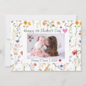 野生のエレガント花の母の日の写真 サンキューカード (正面)