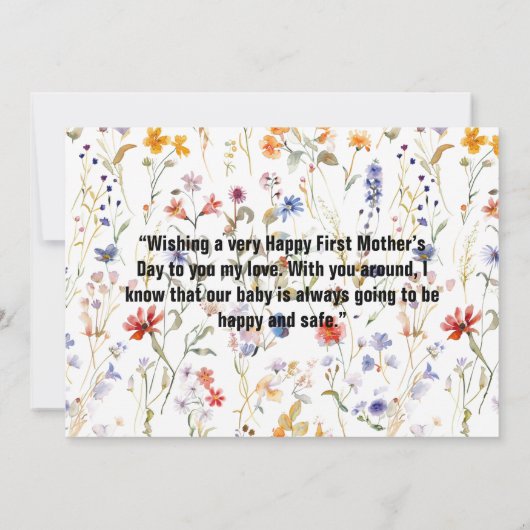 野生のエレガント花の母の日の写真 サンキューカード (裏面)