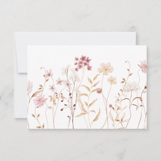 野生のエレガント花の赤ちゃんシャワー サンキューカード (裏面)