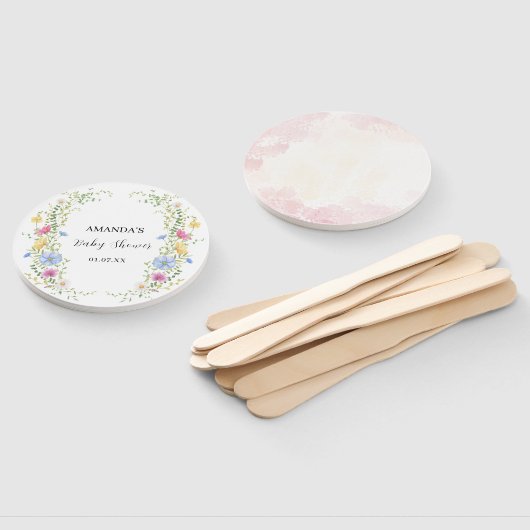 野生のエレガント花の赤ちゃんシャワー ハンドファン (組立なし)