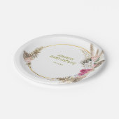 野生のエレガント花の赤ちゃんシャワー ペーパープレート (アングル)