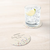 野生のエレガント花の赤ちゃんシャワー ラウンドペーパーコースター (インサイチュ)