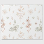 野生のエレガント花の赤ちゃんシャワー ラッピングペーパー (フラット)