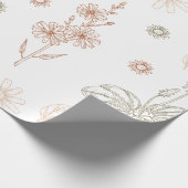 野生のエレガント花の赤ちゃんシャワー ラッピングペーパー (角)