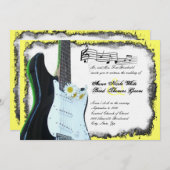 野生のエレキギターのライム音楽結婚式招待状 招待状 (正面/裏面)
