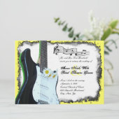 野生のエレキギターのライム音楽結婚式招待状 招待状 (スタンド正面)