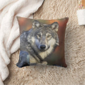 野生のオオカミ クッション (ブランケット)