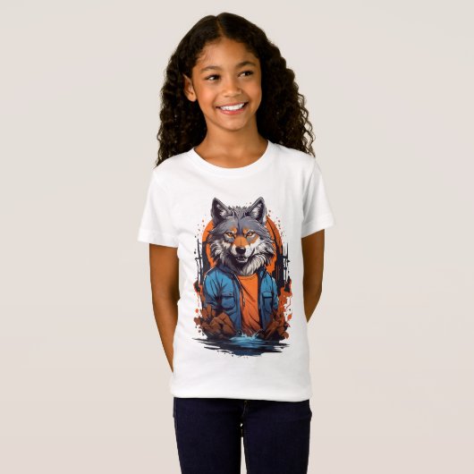 野生のオオカミ Tシャツ (正面フル)