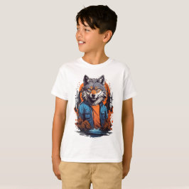 野生のオオカミ Tシャツ