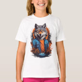 野生のオオカミ Tシャツ (正面)