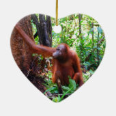 野生のオランウータンの休日 セラミックオーナメント (裏面)
