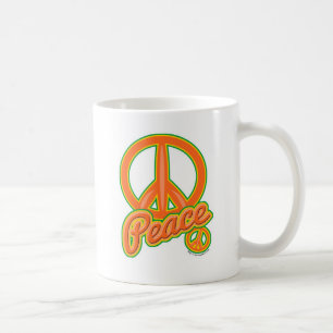 野生のオレンジの平和のサインGroovy60年代のスローガン コーヒーマグカップ