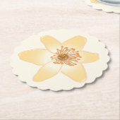 野生のオレンジアネモネの花 – 植物性スケッチ。 ペーパーコースター (アングル)