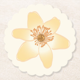 野生のオレンジアネモネの花 – 植物性スケッチ。 ペーパーコースター