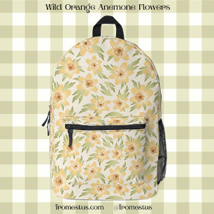 野生のオレンジ色のアネモンの花 – シームレスなパターン。 プリントバックパック