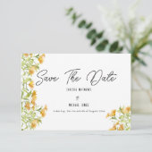 野生のオレンジ色の緑の春フローラ日付の保存 セーブザデート (スタンド正面)