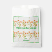 野生のオレンジ色の花の赤ちゃんシャワー好意バッグ フェイバーバッグ (正面)